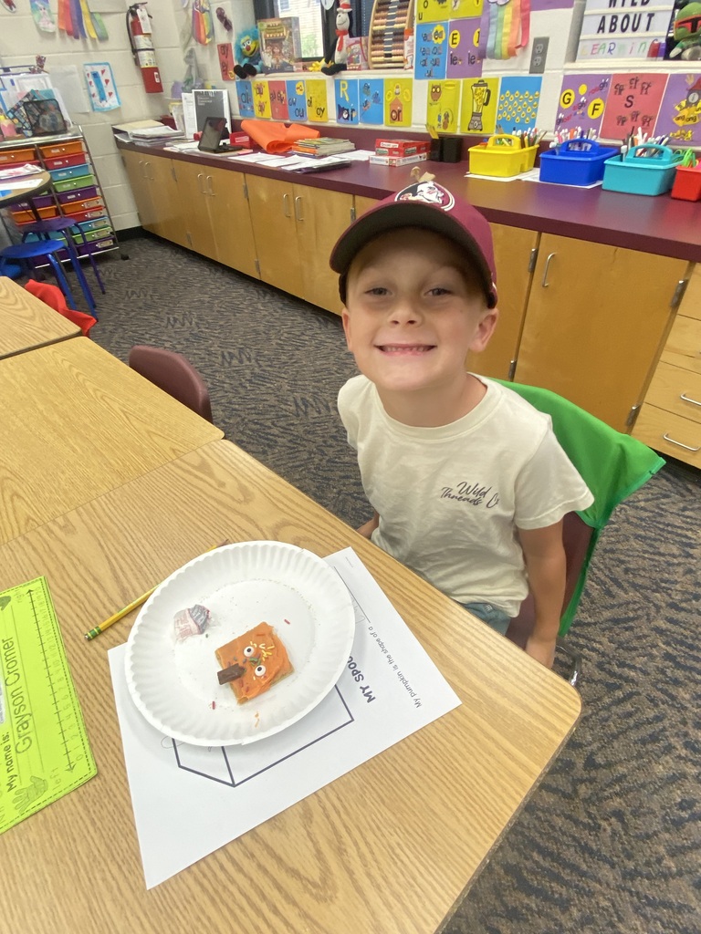 student with snack