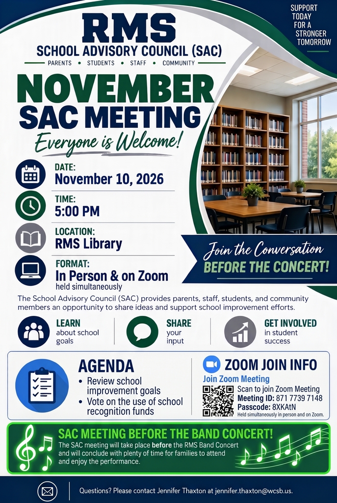 Flyer advertising the next SAC meeting on Nov 10 at 5 pm