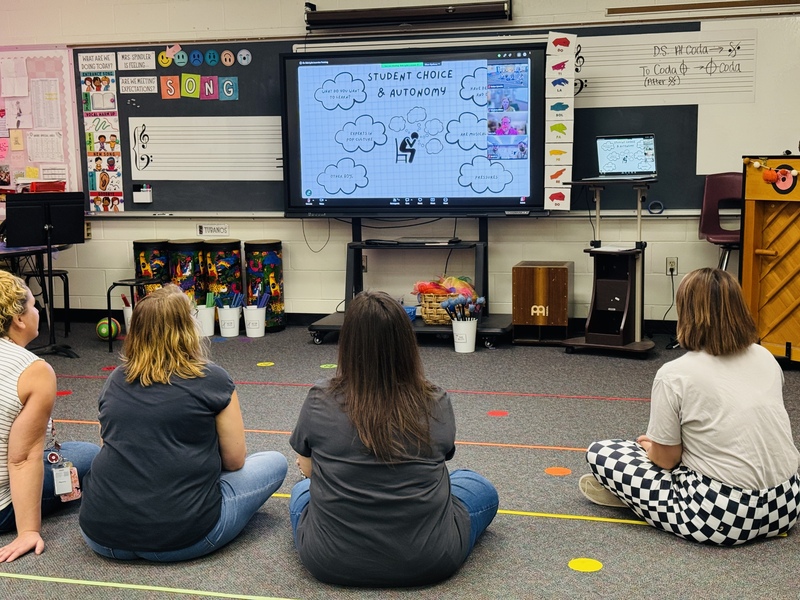 Music teachers attending their virtual training