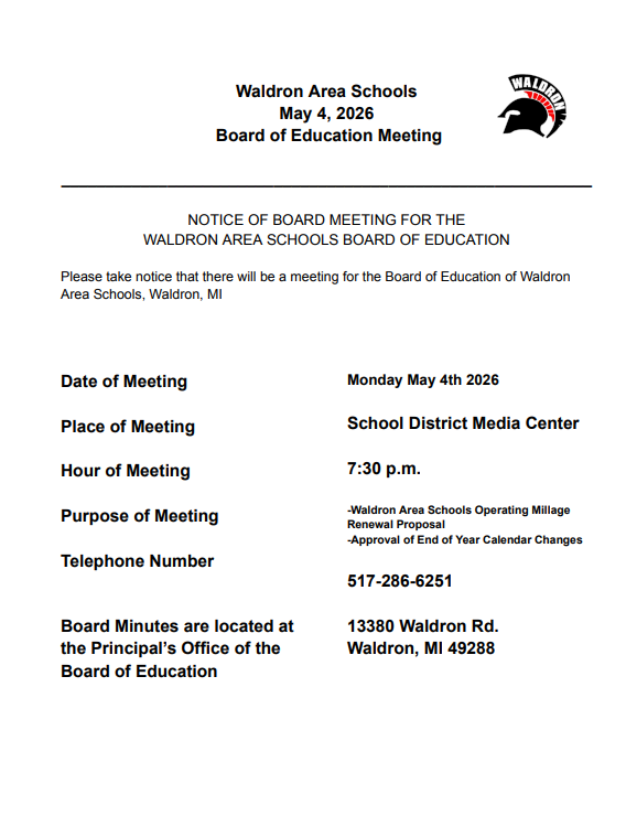 Board of Education- Special Meeting