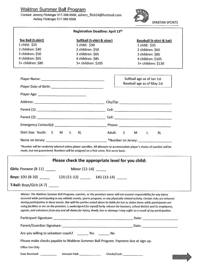 Summer Baseball/Softball