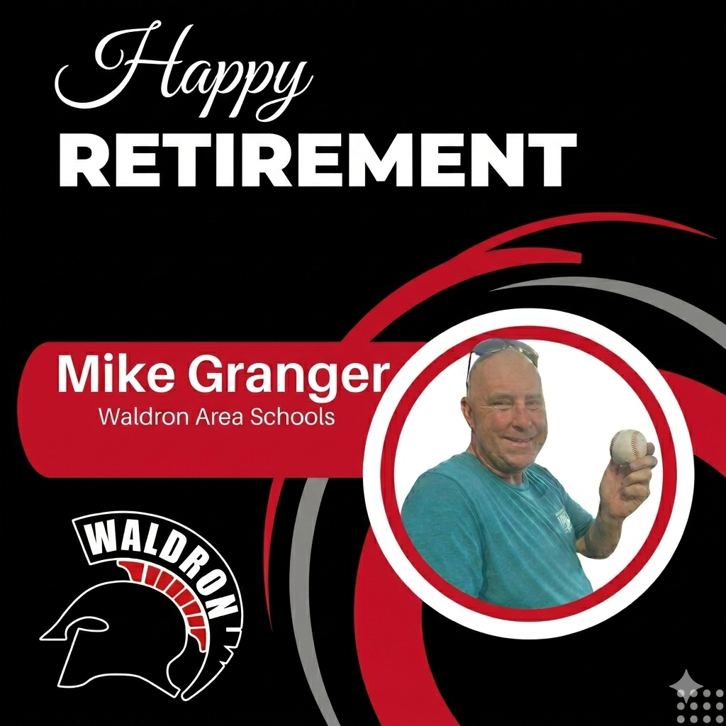Waldron Area Schools would like to extend our warmest congratulations to Mr. Granger on his retirement! Over the years, Mr. Granger has been an instrumental figure in the lives of countless students, leaving an undeniable impact on our classrooms and community. While we are all going to miss his daily presence, we know this isn’t a final goodbye—we fully expect to see him cheering from the sidelines at future Spartan sporting events! Thank you for your dedication, your passion, and for everything you've given to our school. Best of luck in your next chapter, Coach!