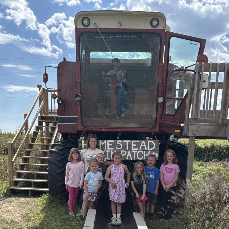1st grade enjoyed the combine at the pumpkin patch
