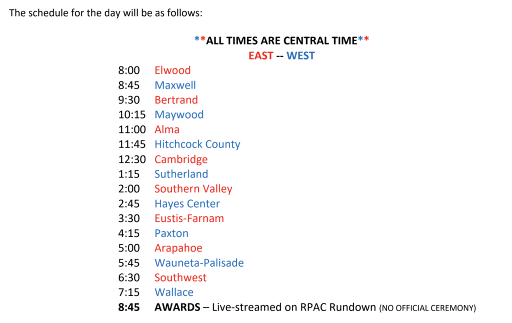 RPAC Play Production performance schedule