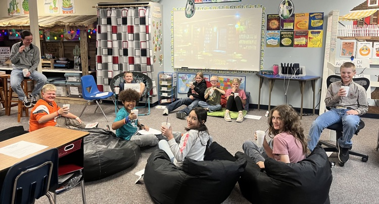 Our fifth graders wrapped up their poetry unit in the sweetest way—by hosting their own Poetry Café with hot chocolate!