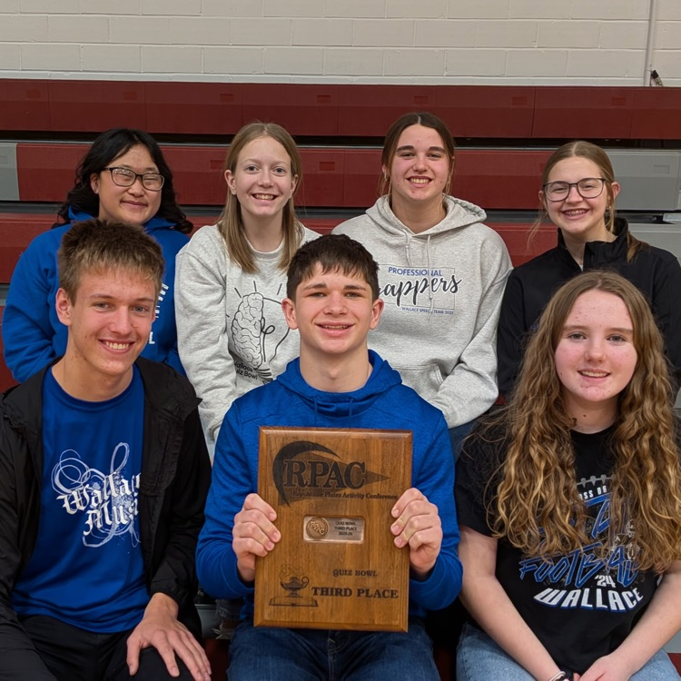 Quiz Bowl team with the RPAC 3rd place plaque