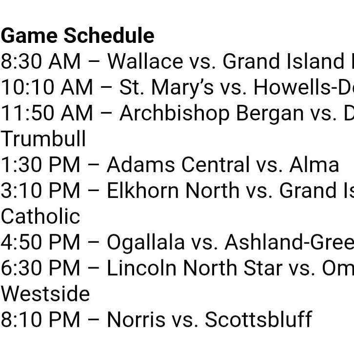 2/14 Heartland Hoops schedule 