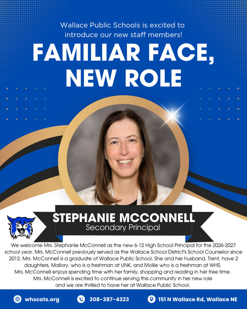 We welcome Mrs. Stephanie McConnell as the new 6-12 High School Principal for the 2026-2027 school year.