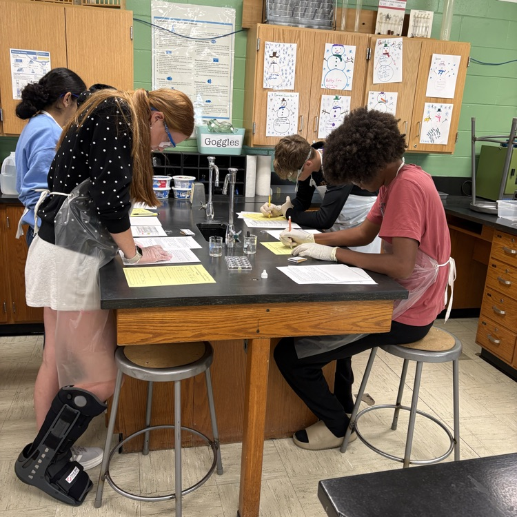 hard at work using acid/base indicators