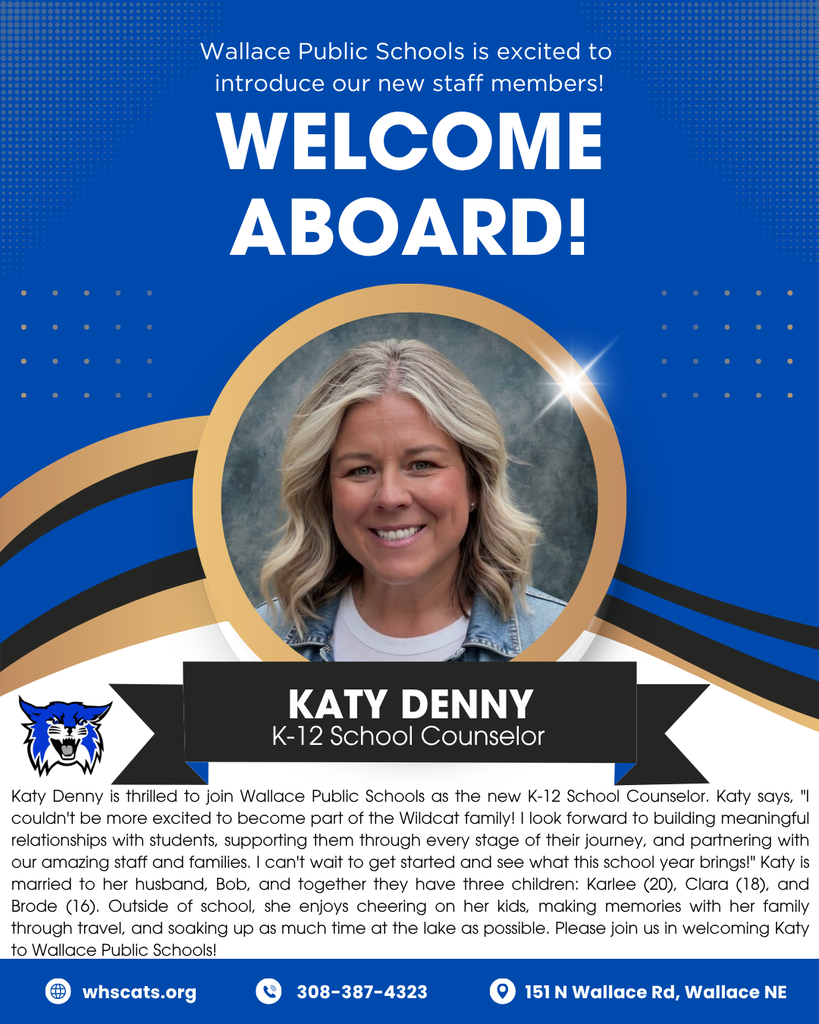 Please welcome our new K-12 School Counselor, Mrs. Katy Denny!