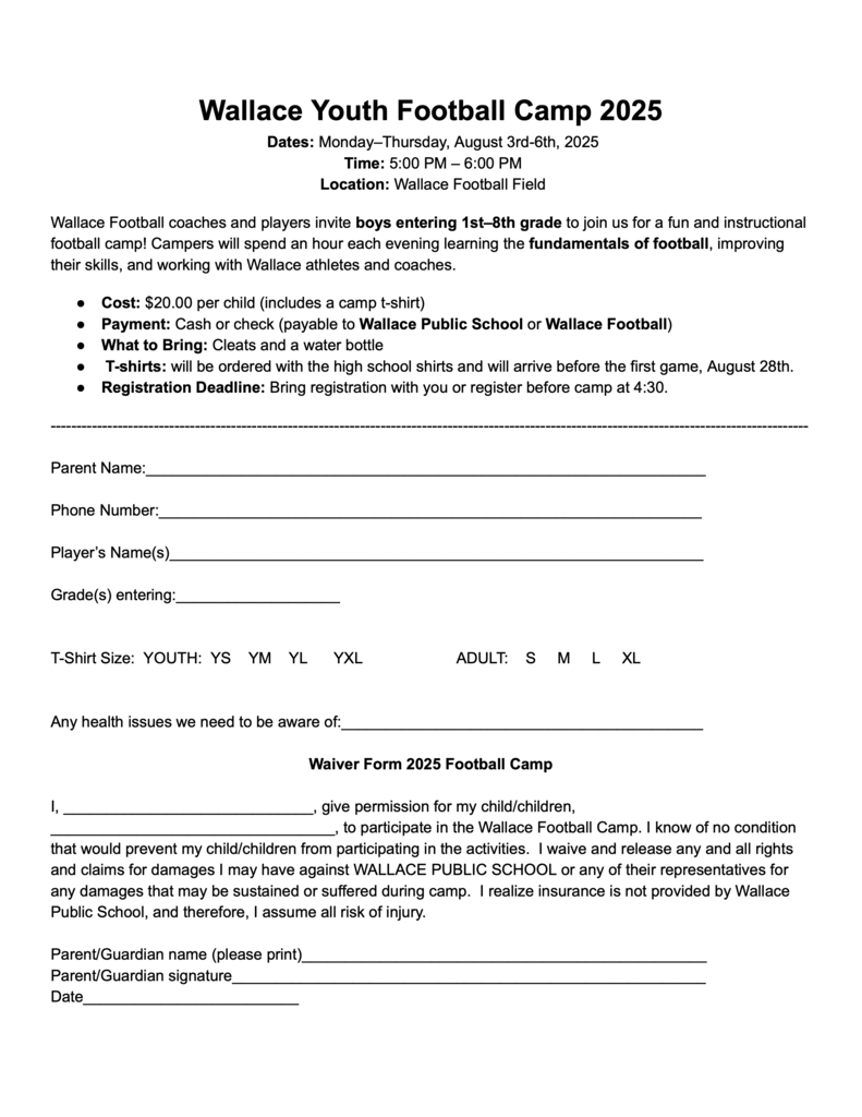 Youth Football Camp