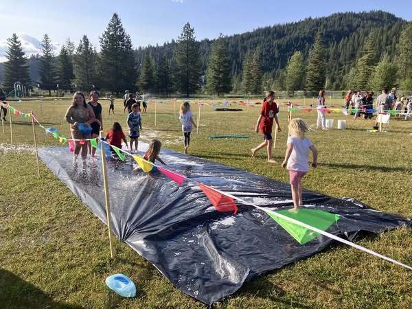 kids playing in field
