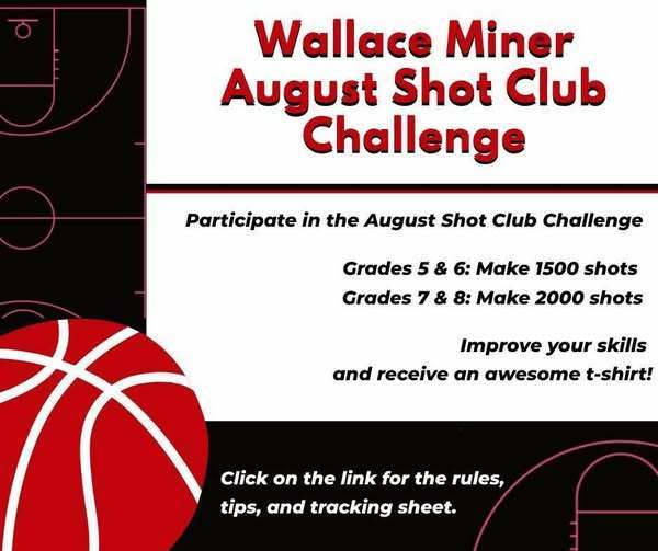 flyer with August shot club challenge grades 5-8
