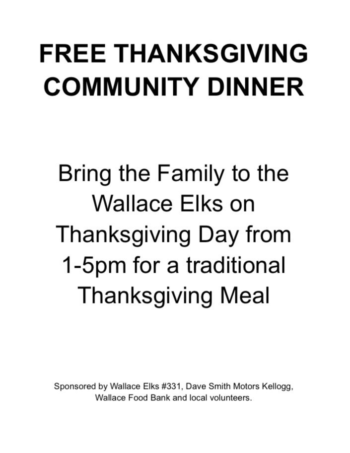 Free Thanksgiving dinner for our community members.