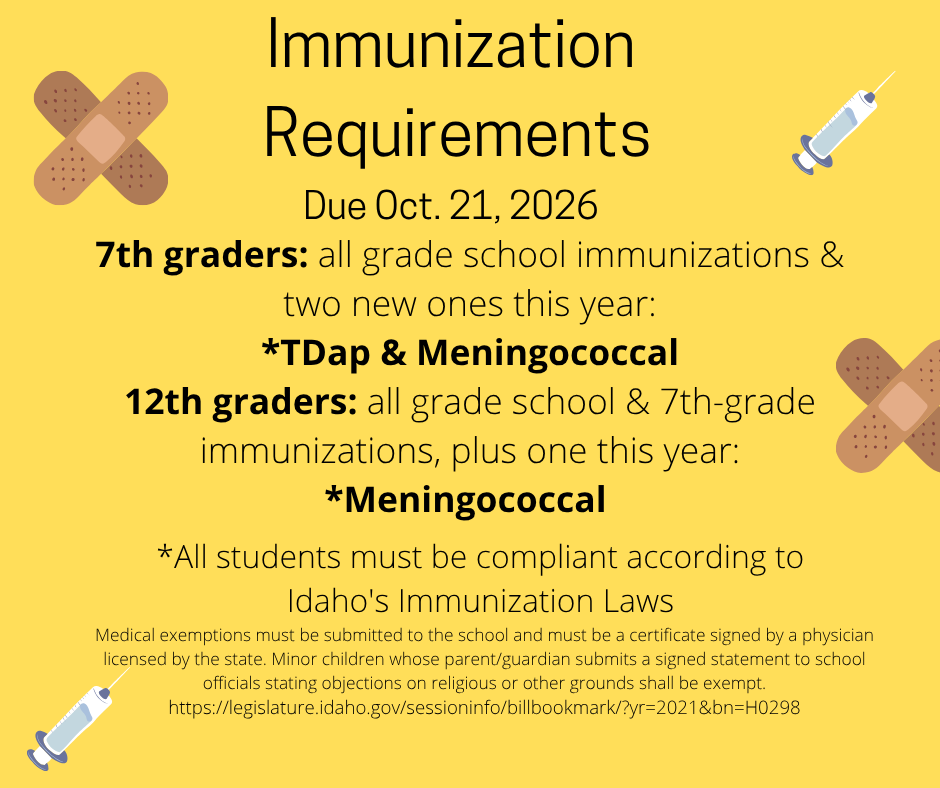Immunization Requirements information