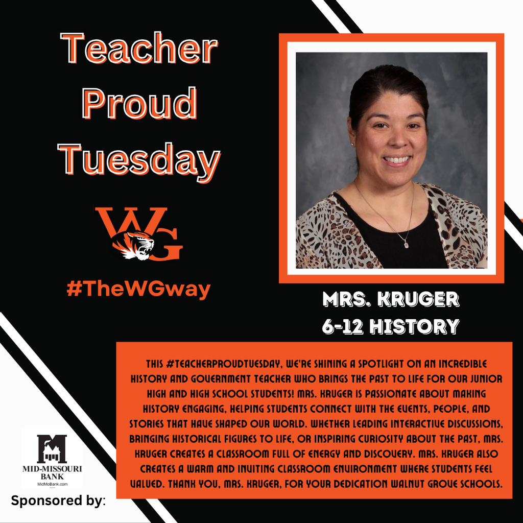 Mrs. Kruger Teacher Proud Tuesday