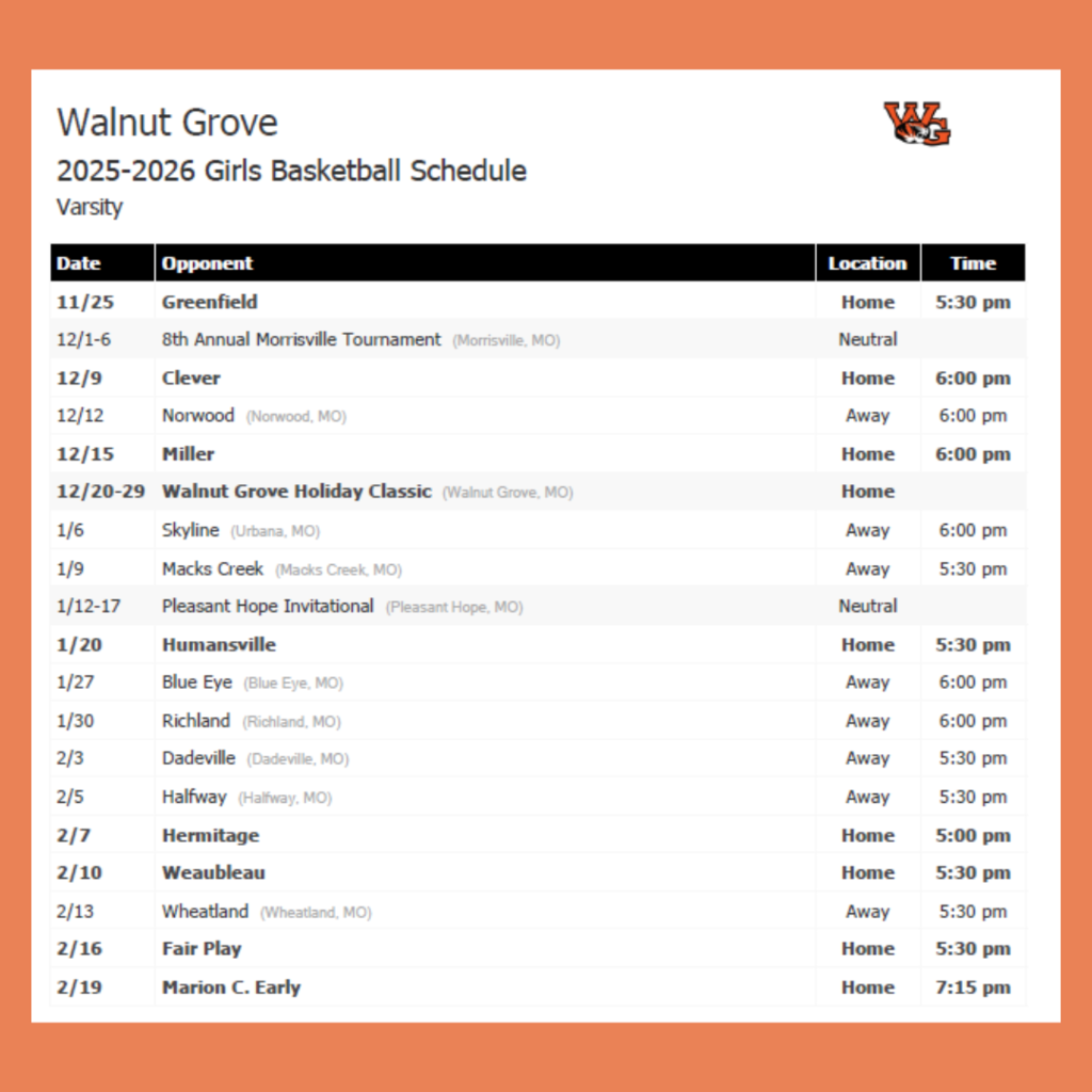 Girls Varsity BB
