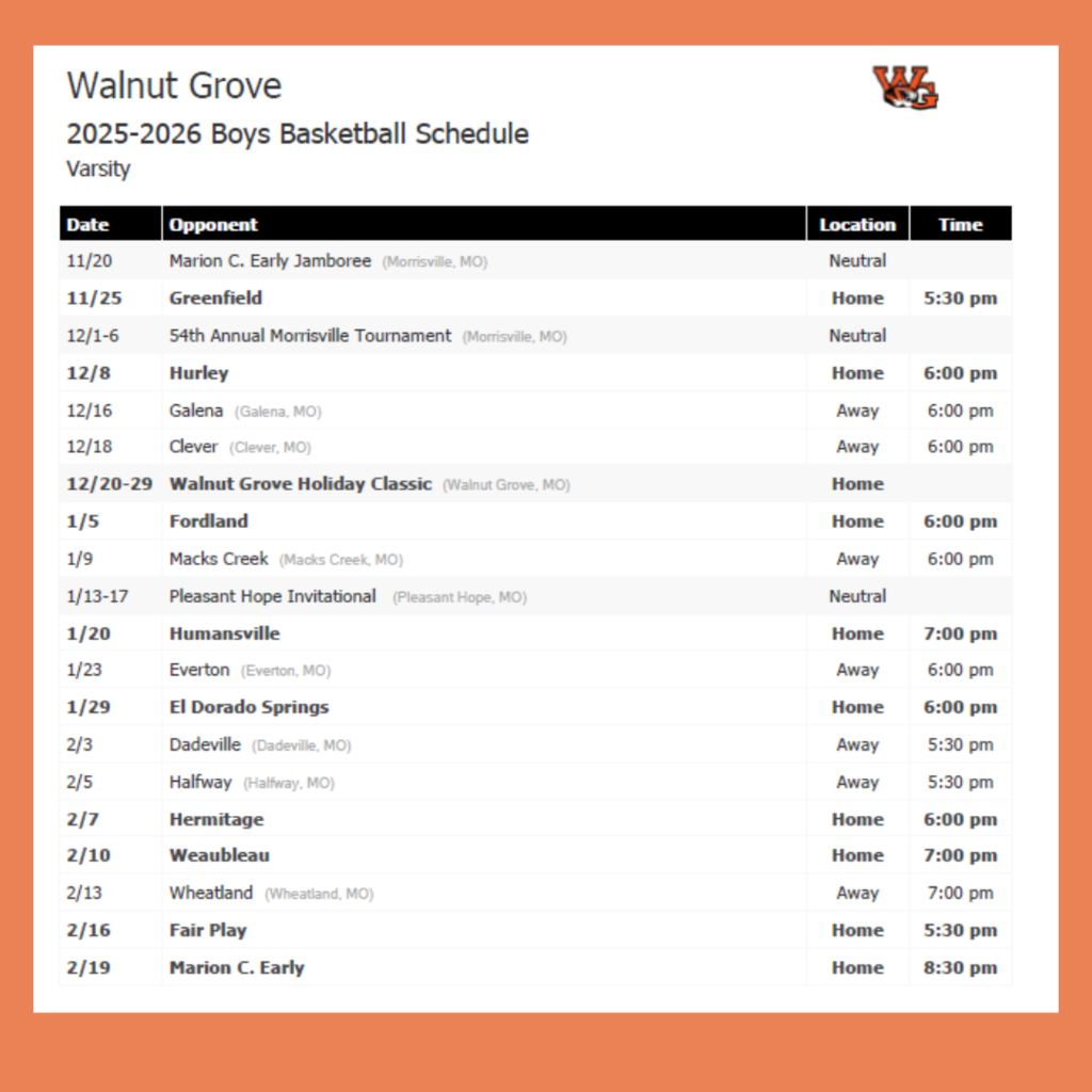 Boys Varsity BB