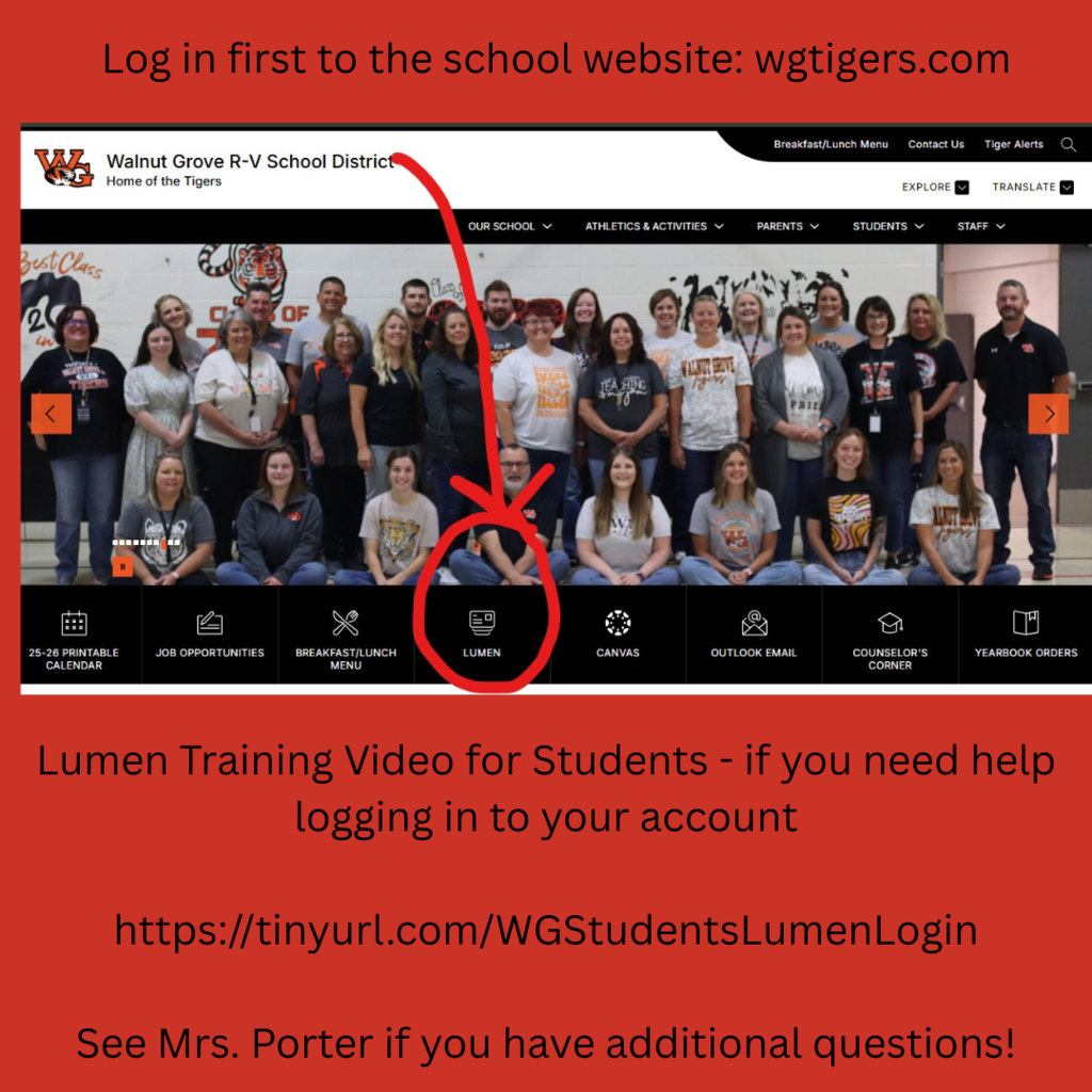 Student Help with Logging into Lumen