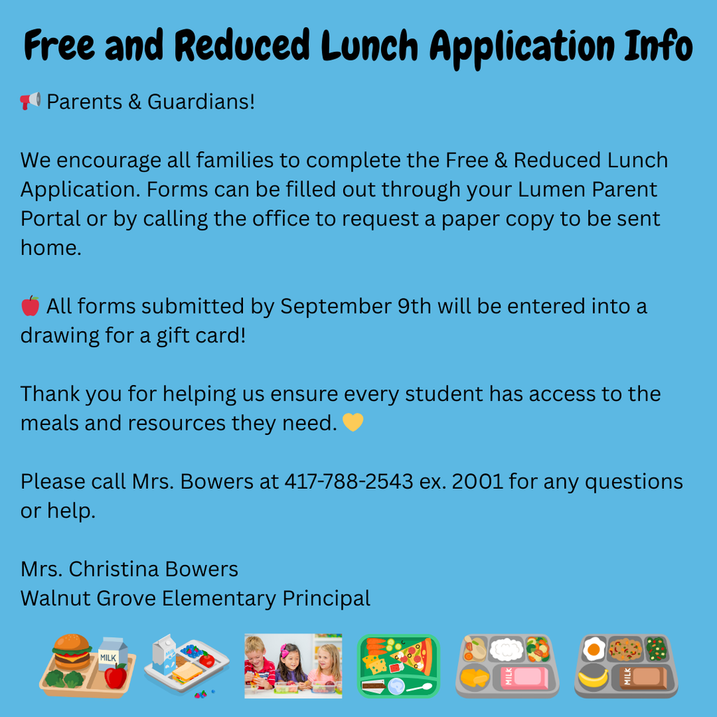Free and Reduced Lunch Info