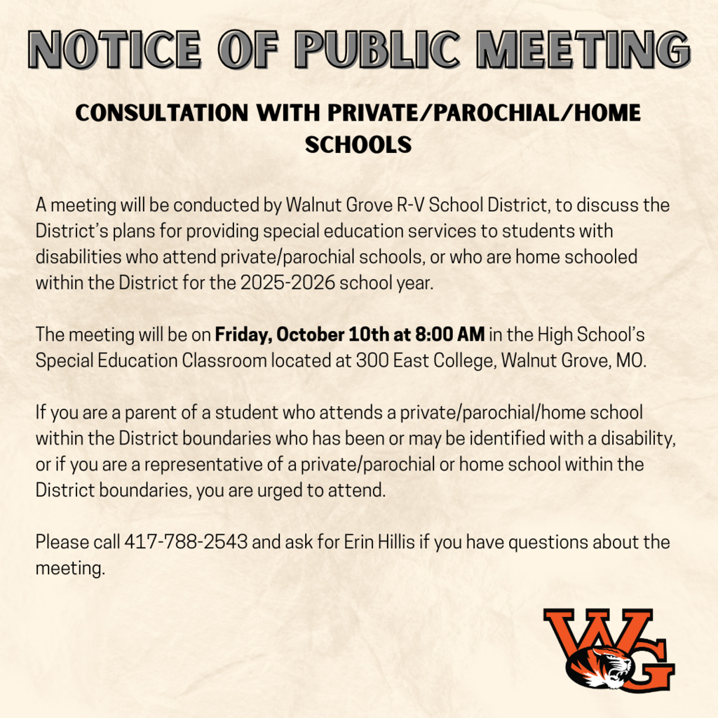 Friday Notice of Public Meeting