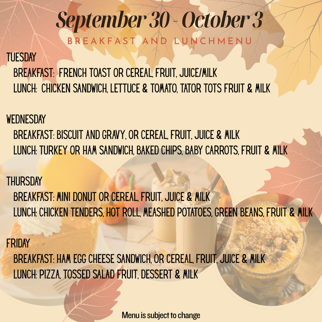 Breakfast and Lunch Menu (updated)