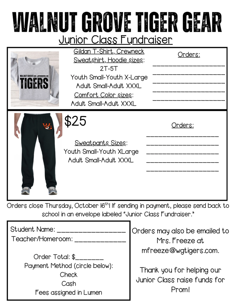 Junior Class Fundraiser Page 2