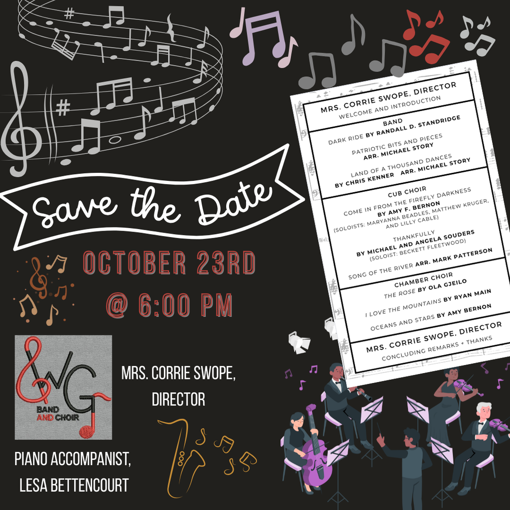 Save the Date - Fall Band and Choir Program
