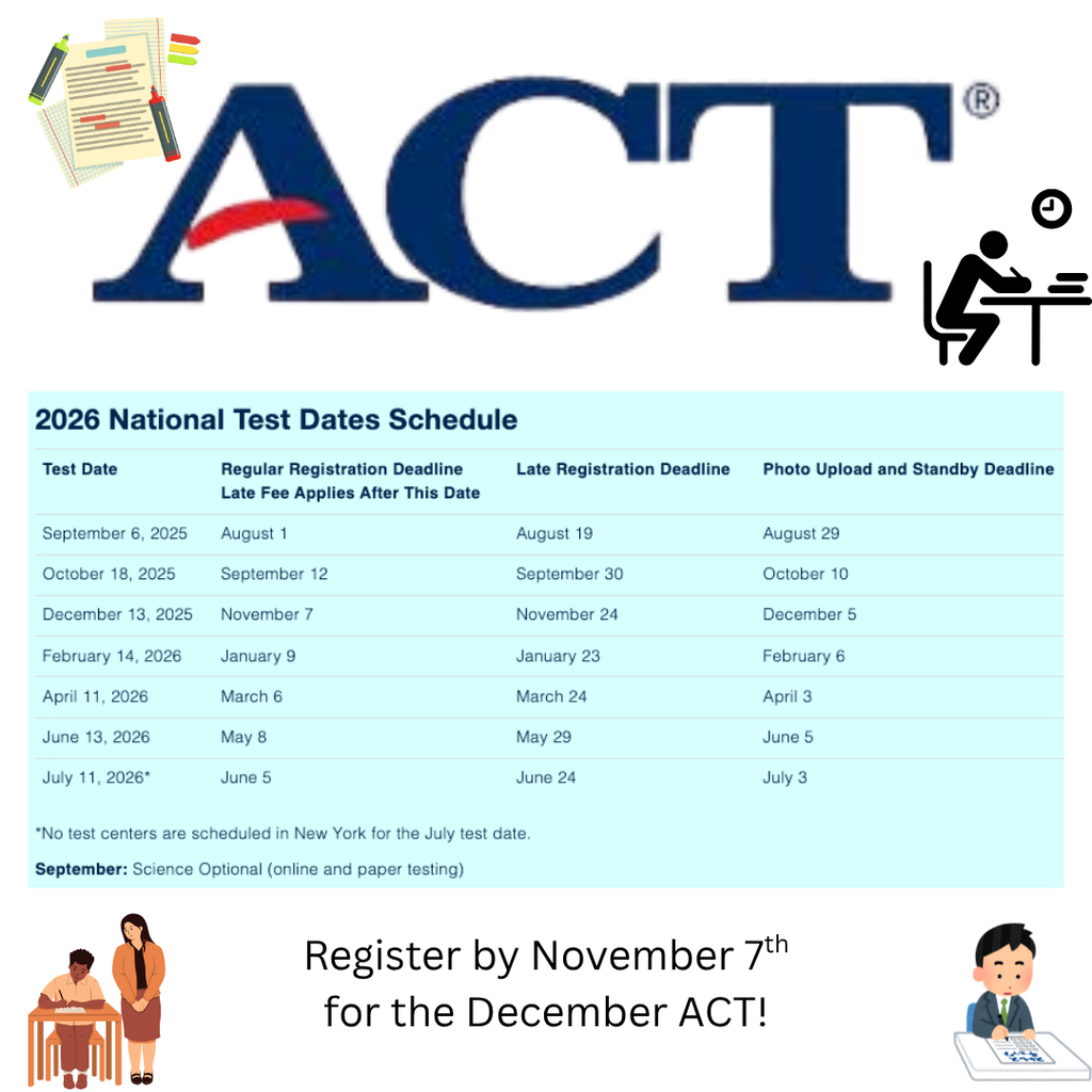 ACT test prep - schedule