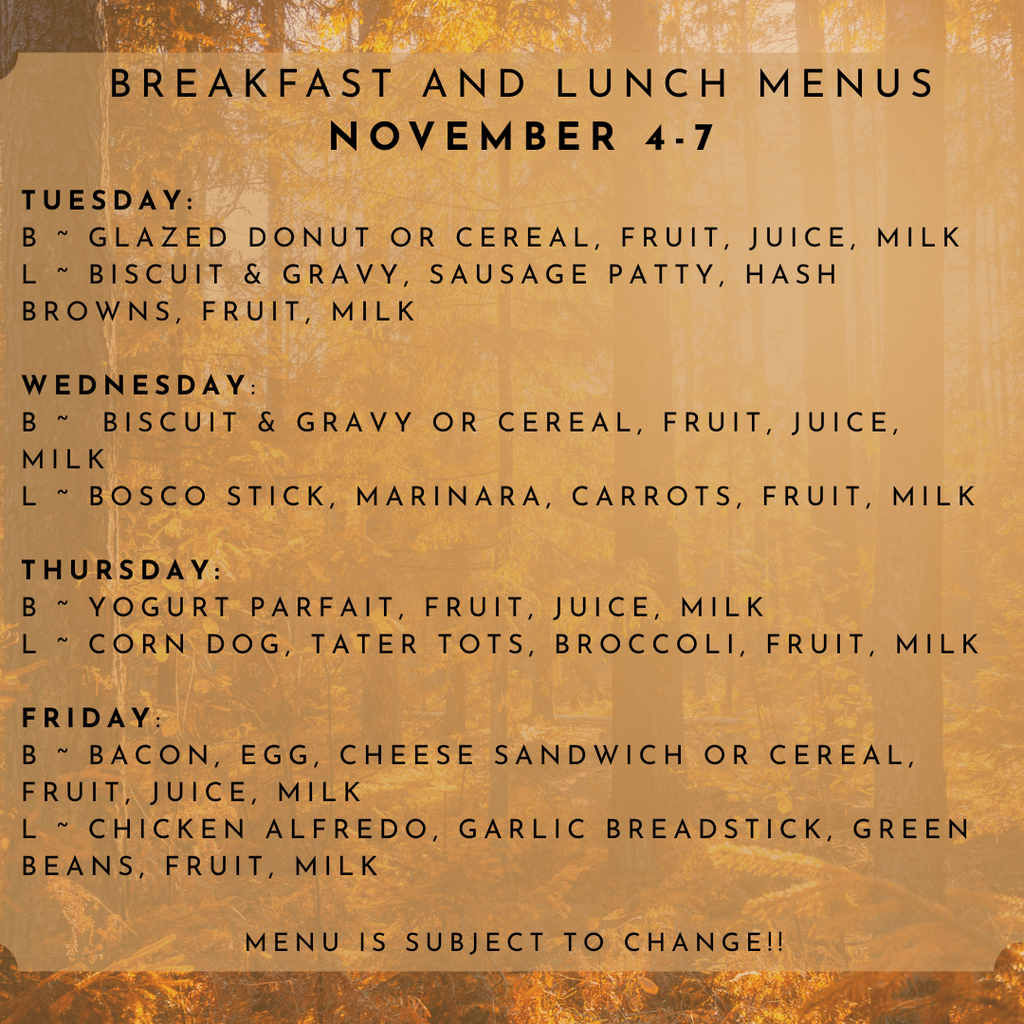 Breakfast and Lunch Menu