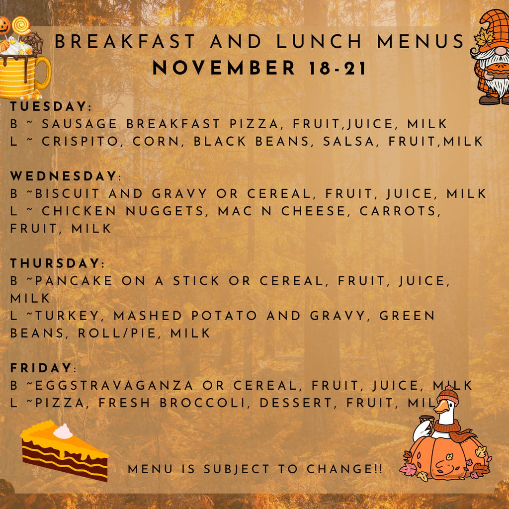 Breakfast and Lunch Menu