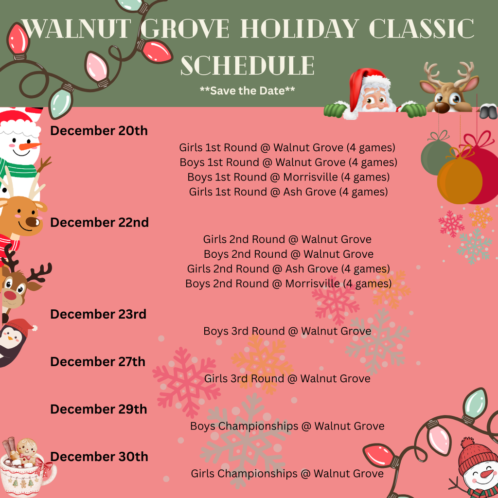 Holiday Classic Schedule