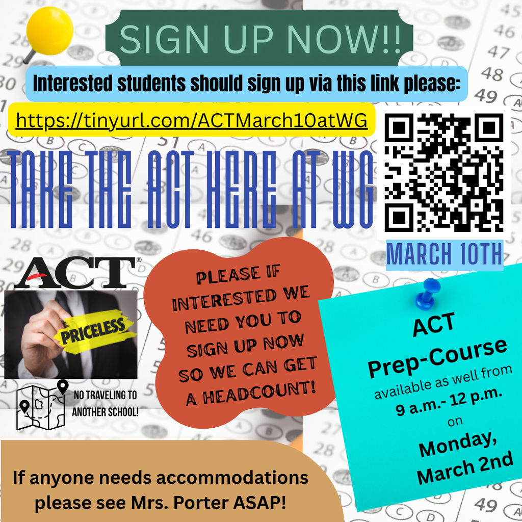 ACT Sign up March 10th