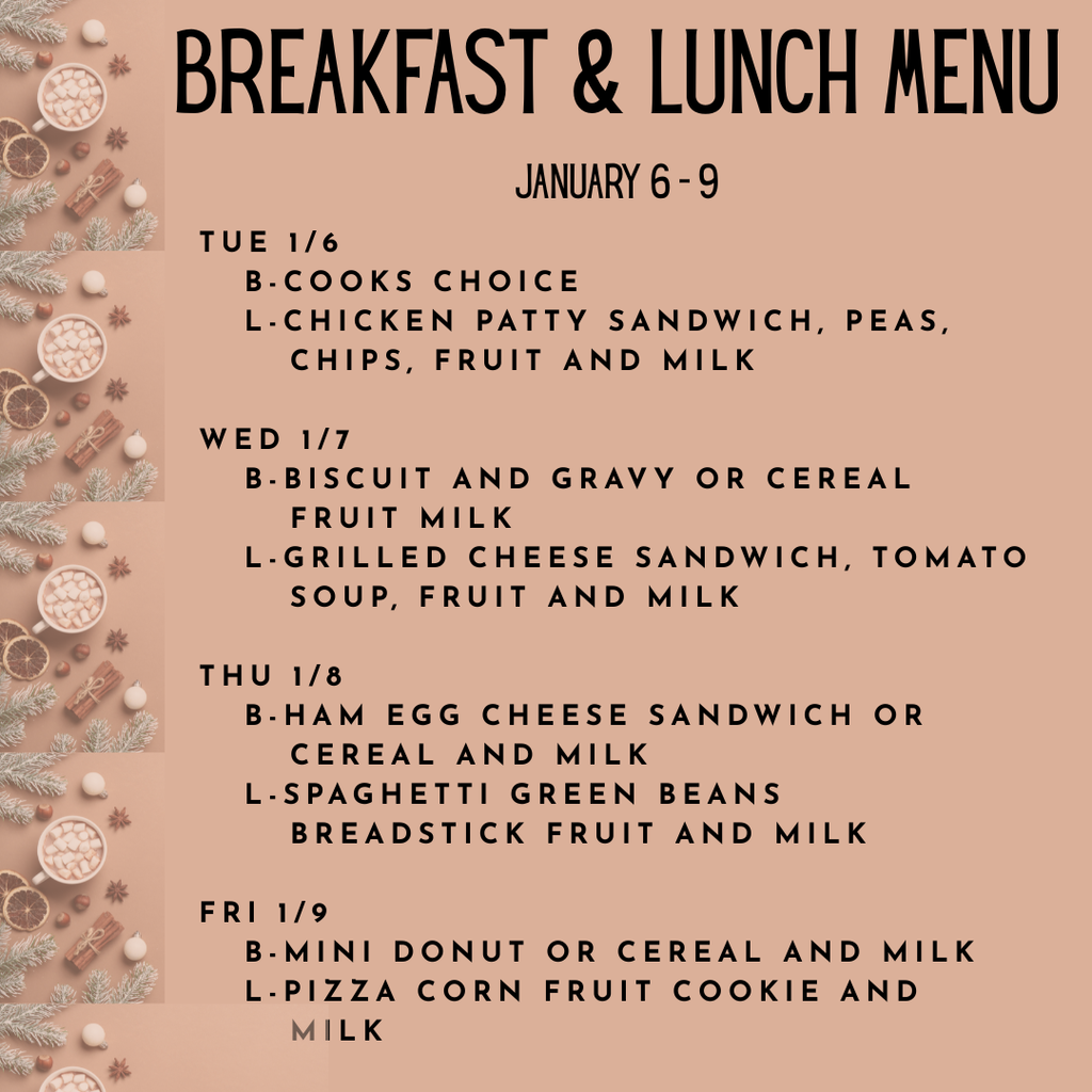 Breakfast and Lunch Menu