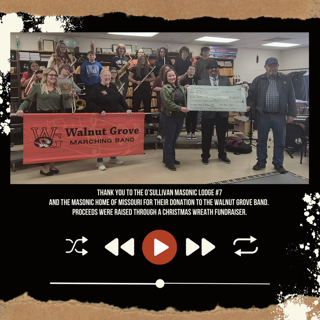 Band big check from Masonic Lodge