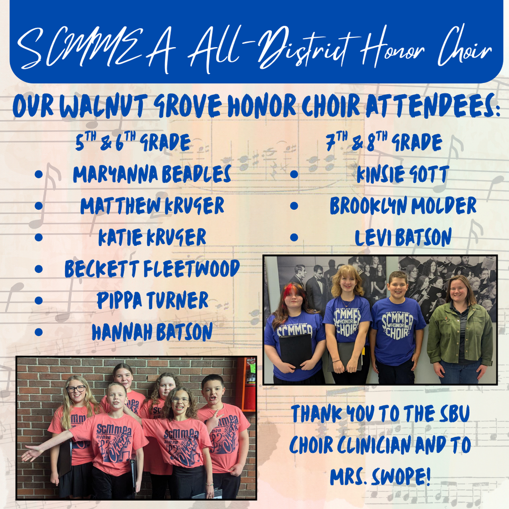 5th 6th 7th and 8th grade choir attendees