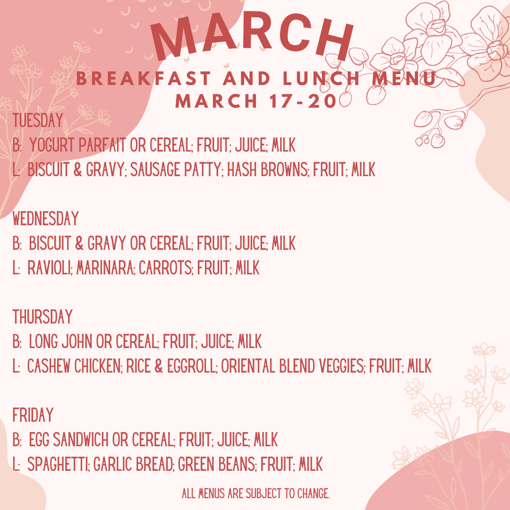 Breakfast and Lunch Menu