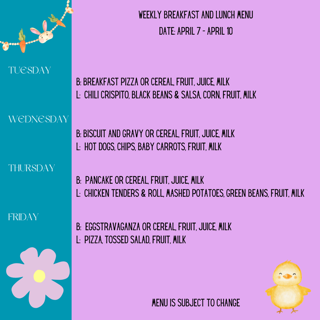 Breakfast and Lunch Menu