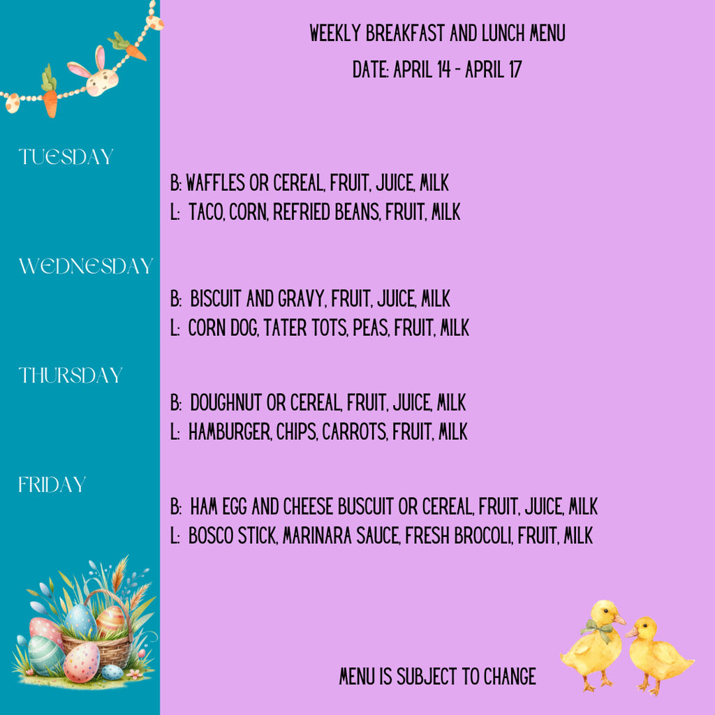 Breakfast and Lunch Menu