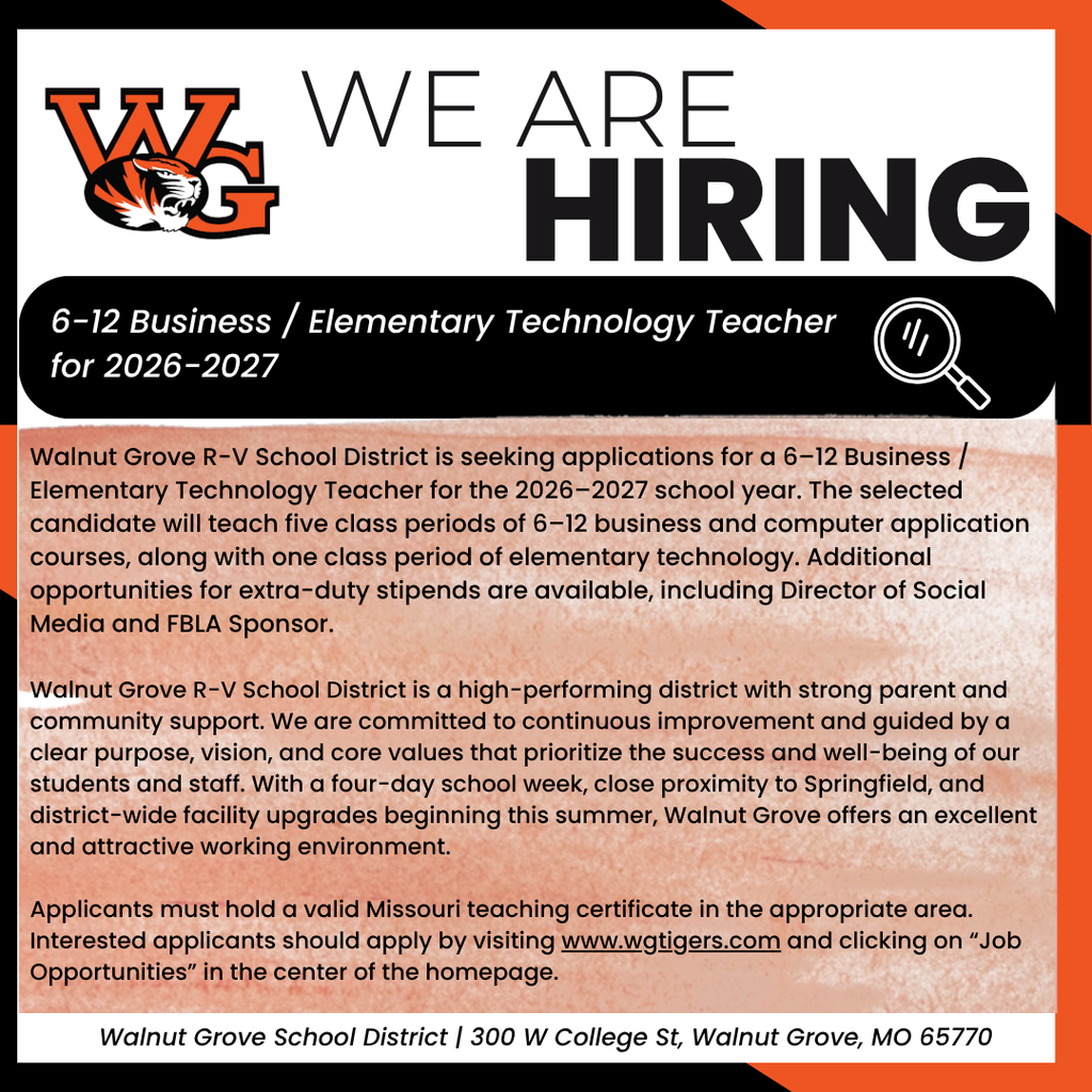 Hiring BUSINESS and ELEM TECH