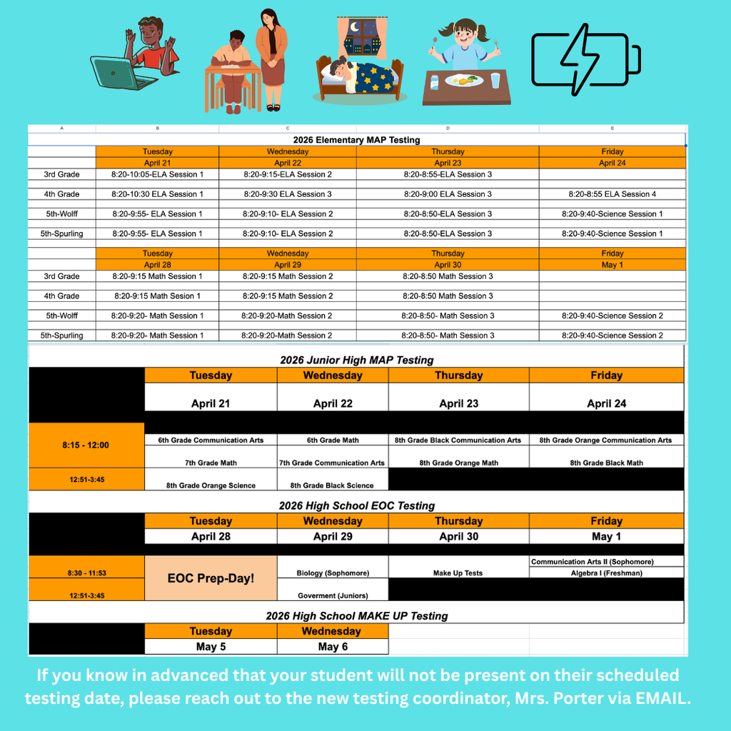 MAP and EOC Schedule