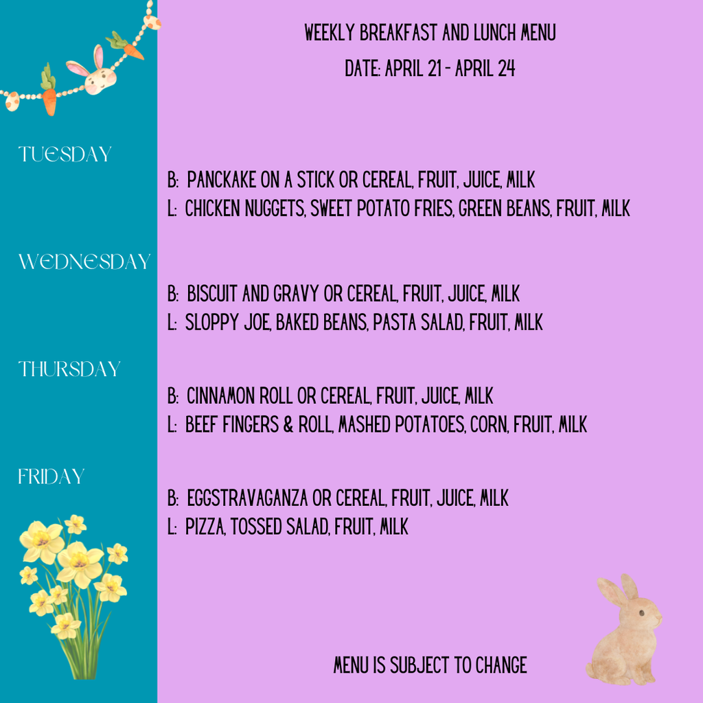 Breakfast and Lunch Menu