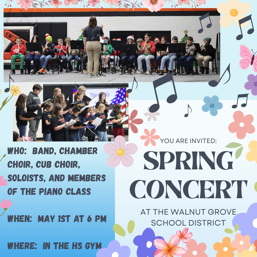 band, chamber choir, cub choir, soloists, and members of the piano class