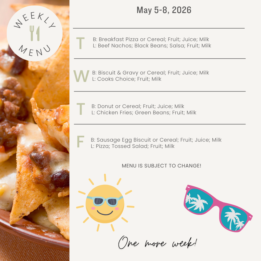 Breakfast and Lunch May 5-8