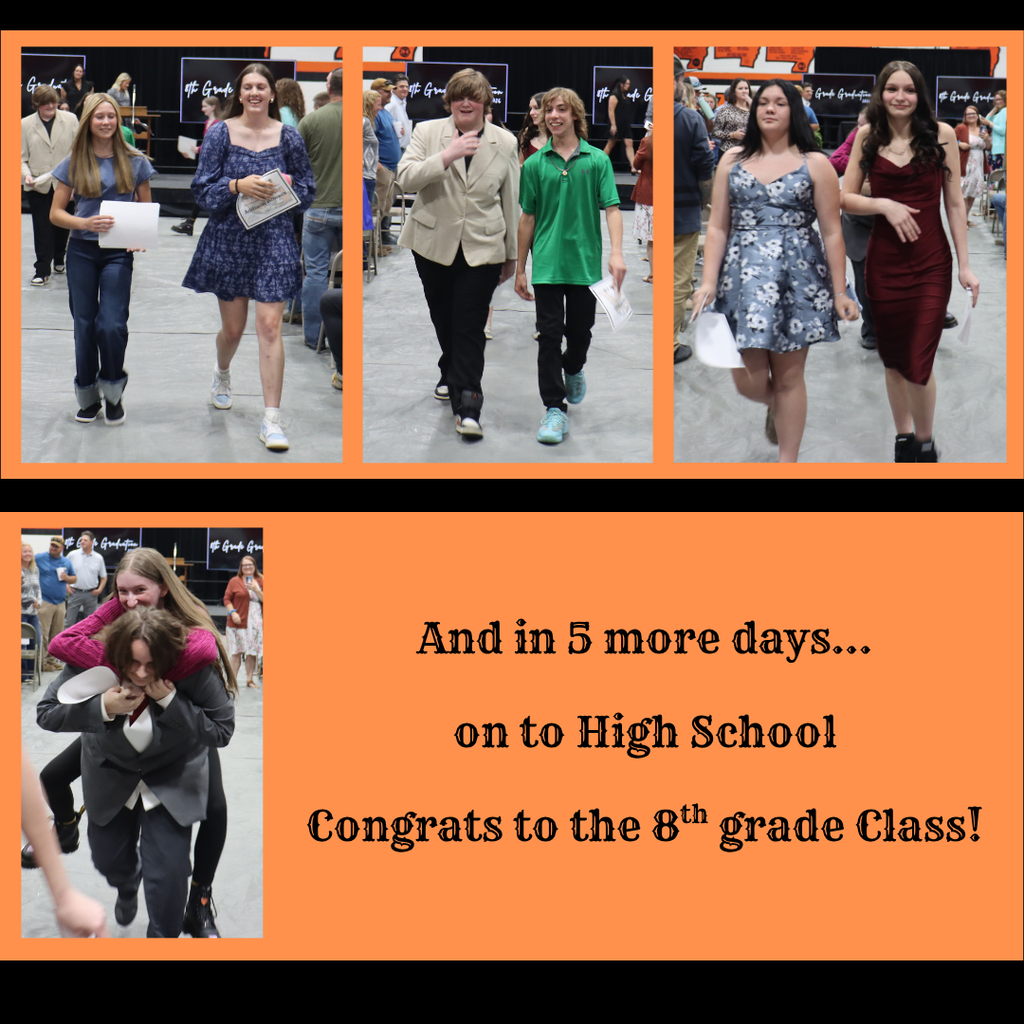 The end of 8th grade and onto high school... 5 more days.