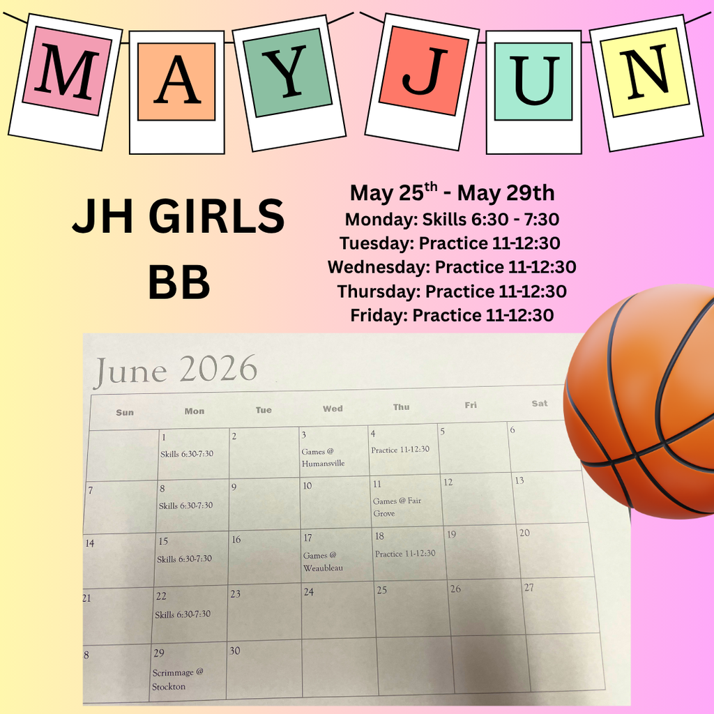 May and June JH Girls Basketball Schedule