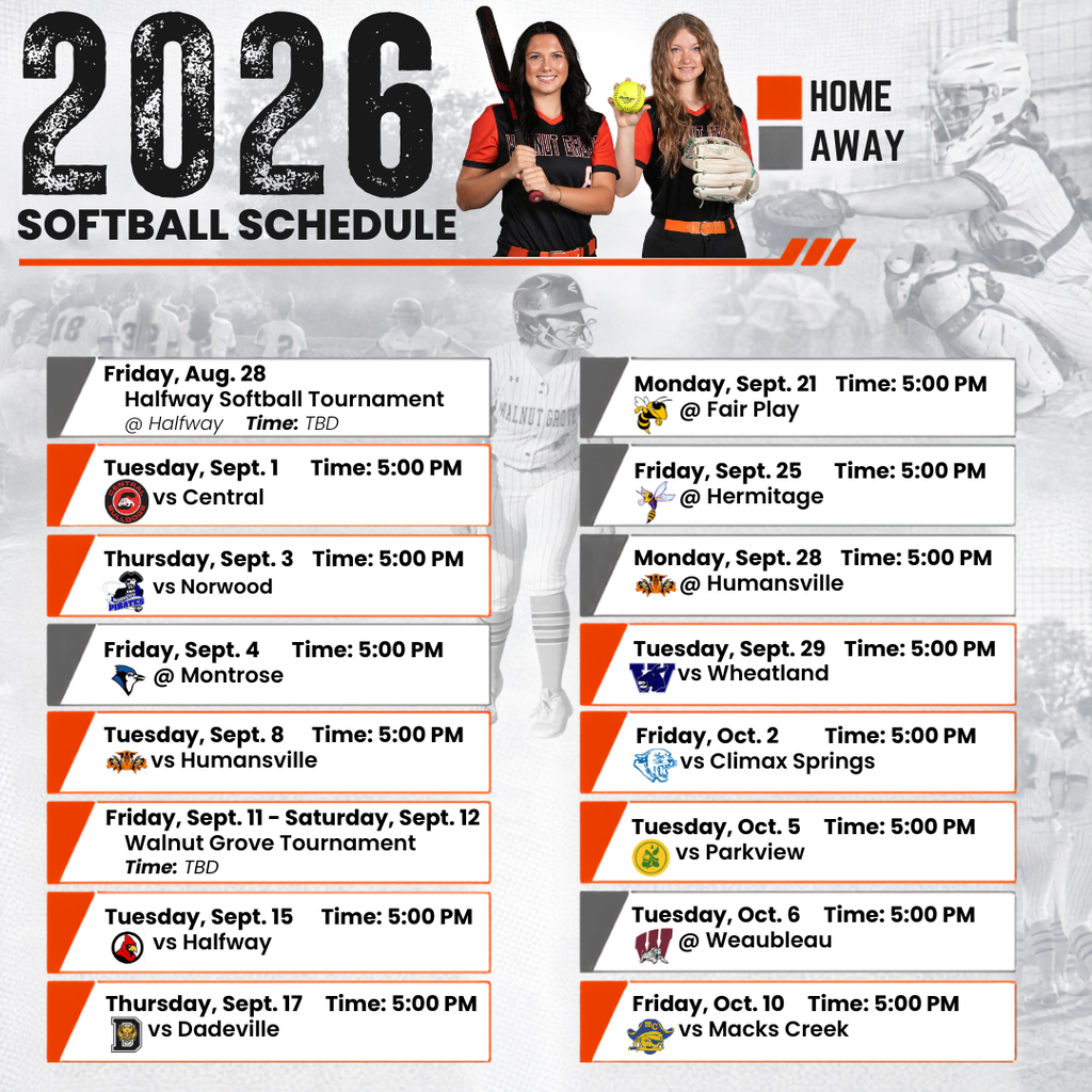 2026 Softball Schedule