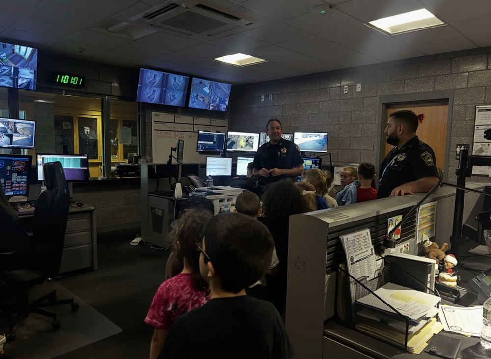 First graders at the police station