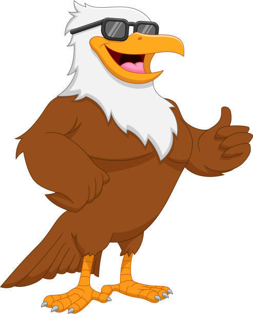 eagle with sunglasses giving a thumbs up