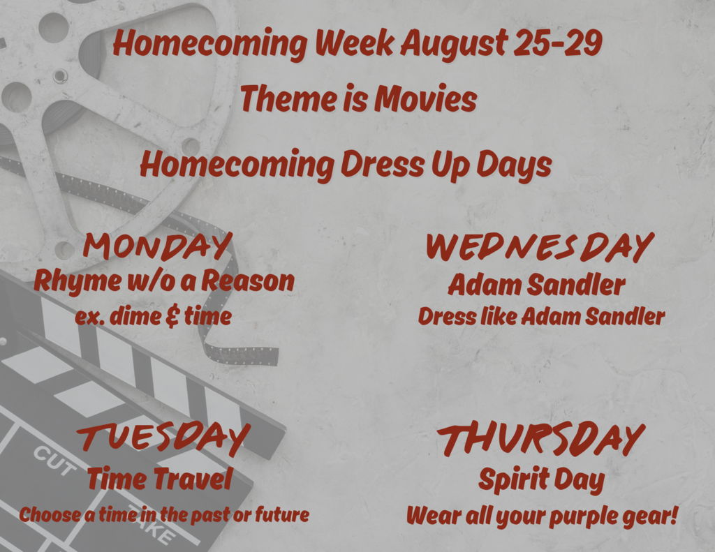 Dress up days and theme for homecoming